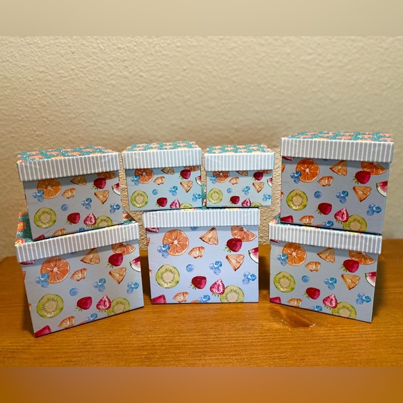 Popsicles & Fruit Themed Decorative Storage Nesting Boxes Set Of 7, Glitter Lids - Picture 8 of 16